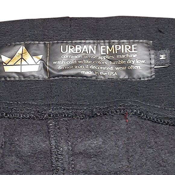 Urban Empire Black Baggy Hip Hop Sweatpants USA Made Red Trim Dance Style - Picture 4 of 4